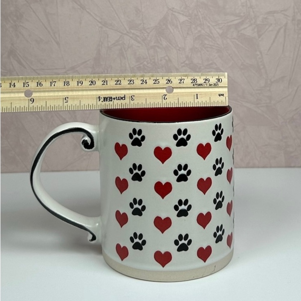 Spectrum Designz Dog Mom Heart and Paw Print Mug - Red and Black - Picture 3 of 14